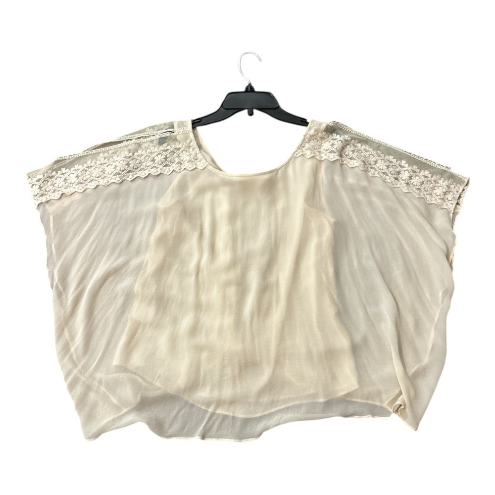 Love Sam Cream Boho Silk Lace Detail Blouse - Picture 3 of 6